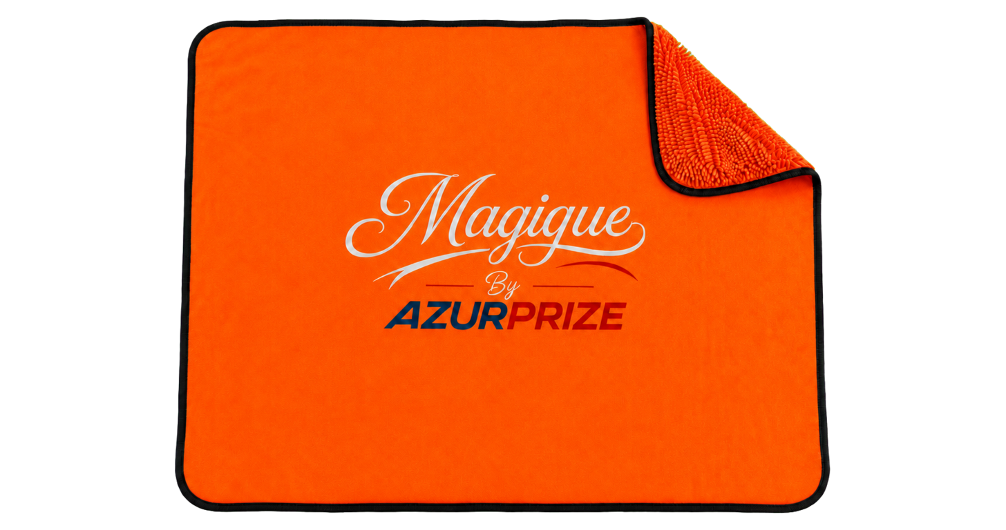 Serviette Microfibre Voiture Premium – Magique by AZURPRIZE 1 Serviette microfibre voiture orange MAGIQUE by AZURPRIZE au format 70 × 90 cm
